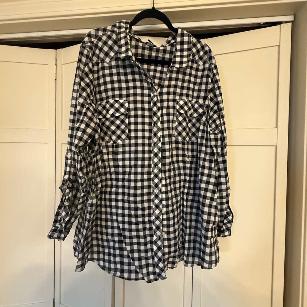 Torrid Monochrome Checkered Shirt